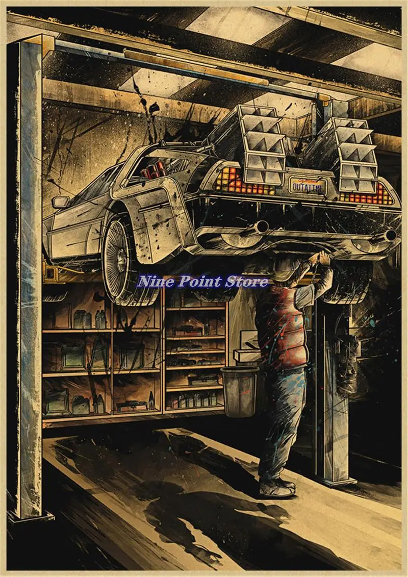 Back to The Future Retro Kraft Poster Decorative DIY Wall Canvas Sticker Home Bar Art Posters Decor