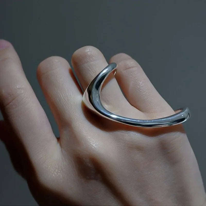 925 Sterling Silver Open Finger Mobius Ring Twist for Women Golden Rock Punk Lines Stackable Jewelry Gift Dropship Wholesale