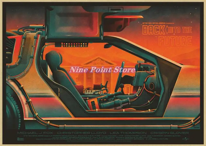Back to The Future Retro Kraft Poster Decorative DIY Wall Canvas Sticker Home Bar Art Posters Decor