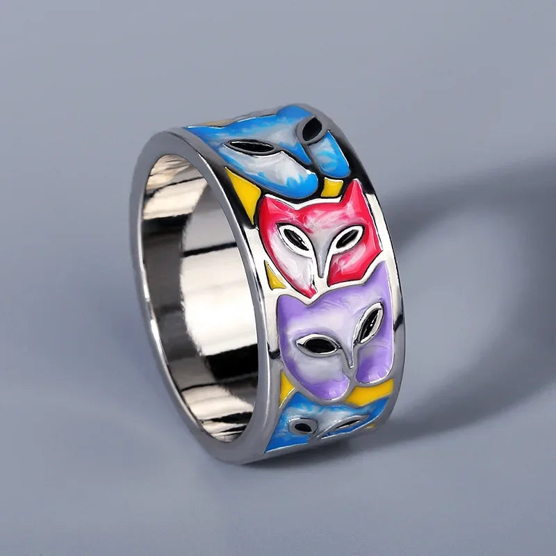 2024 New Silver Rings for Women Creative Handmade Enamel Craft Women's Rings 925 Silver Women's Party Jewelry Epoxy Craft