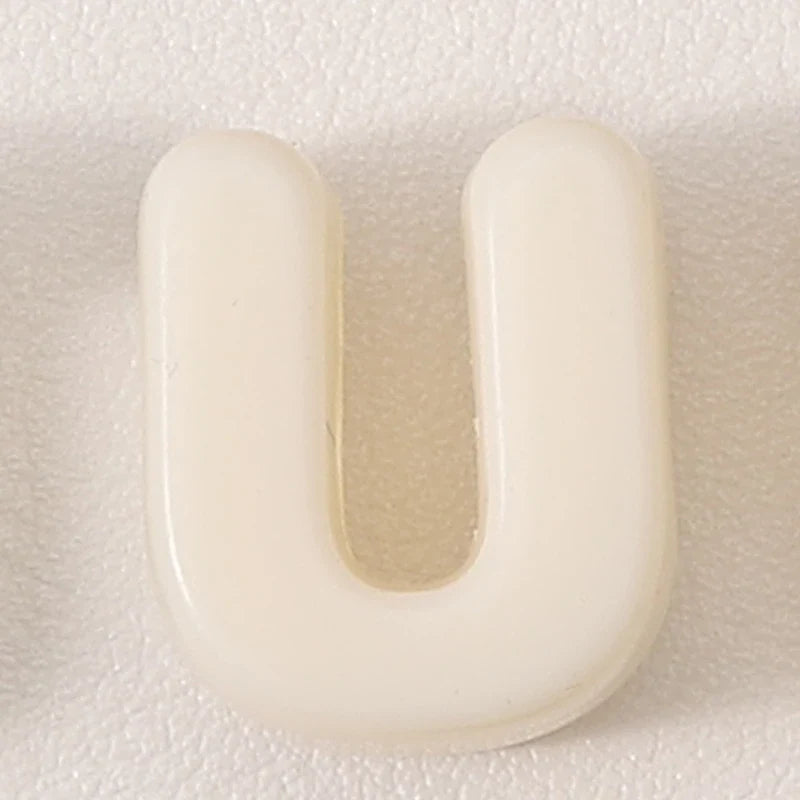 20pcs Beige Acrylic Large Hole Letter Loose Beads DIY Necklace