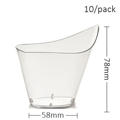 10 Pieces x Home Party Wedding Disposable Plastic Tableware Supplies, 75*62mm/100ml Mini Twisted Dessert Cup