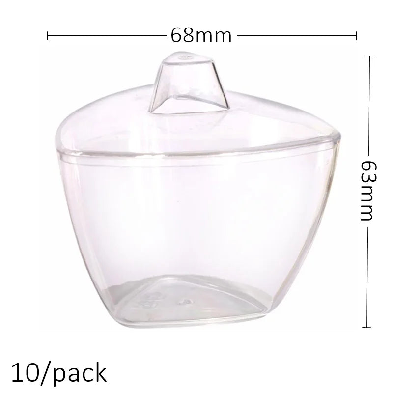 10 Pieces x Home Party Wedding Disposable Plastic Tableware Supplies, 75*62mm/100ml Mini Twisted Dessert Cup