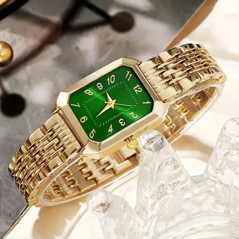 Ladies Quartz Watch Set with Embedded Jewelry Birthday Gift Not including Box Elegant Timepiece And Accessory Combo