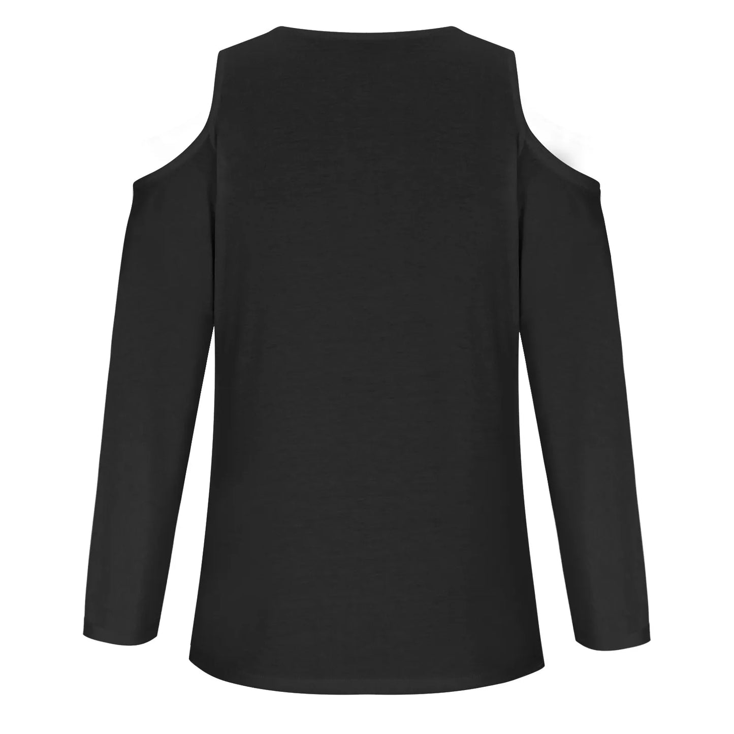 Women's V-Neck Leak Shoulder Long Sleeve Top, Loose Blouses for Women, Casual and Sexy, Youthful Clothes, Monochromatic, New