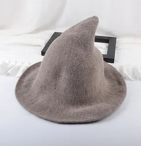Wizard Hat Winter warm woolen Bucket Hat For Women 2023 Pointed Basin hat  Halloween Wool Wizard Knitte panama Fisherman Hat