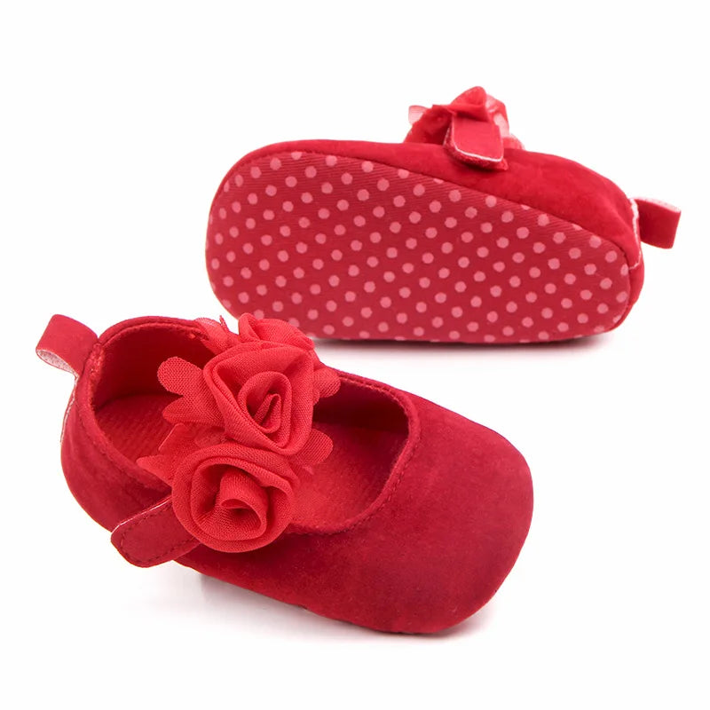 Baby Girl Shoes First Walkers Flower Pattern Fabric Cotton Shoe Unisex Non-slip Breathable Soft Bottom Toddler Crib 0-18M