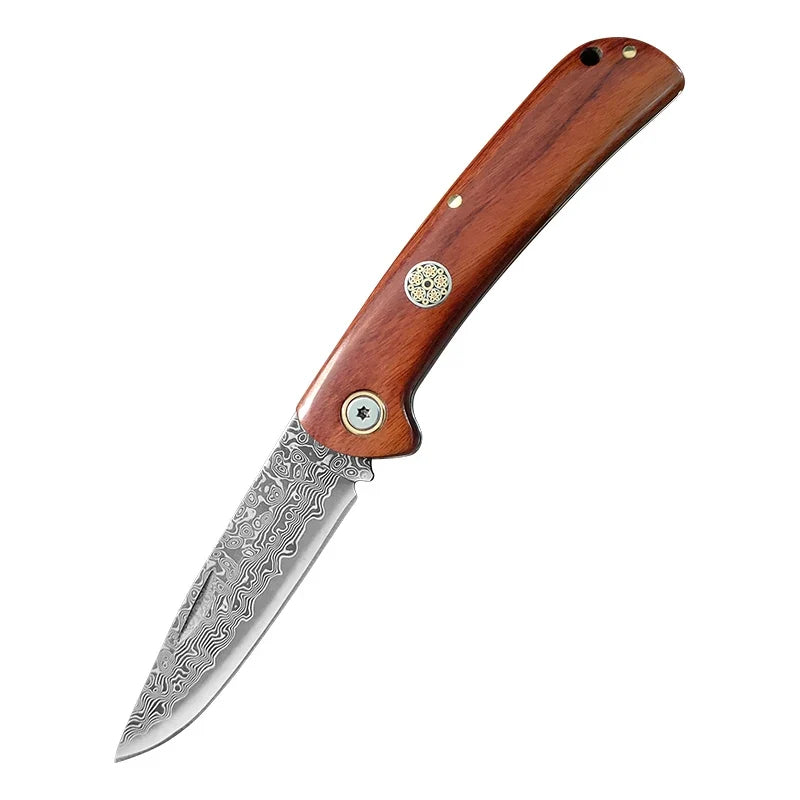 Folding Blade Kitchen Knife Stainless Steel Meat Cleaver With Wood Handle Cooking Household Meat Fruit Vegetables Barbecue Knife