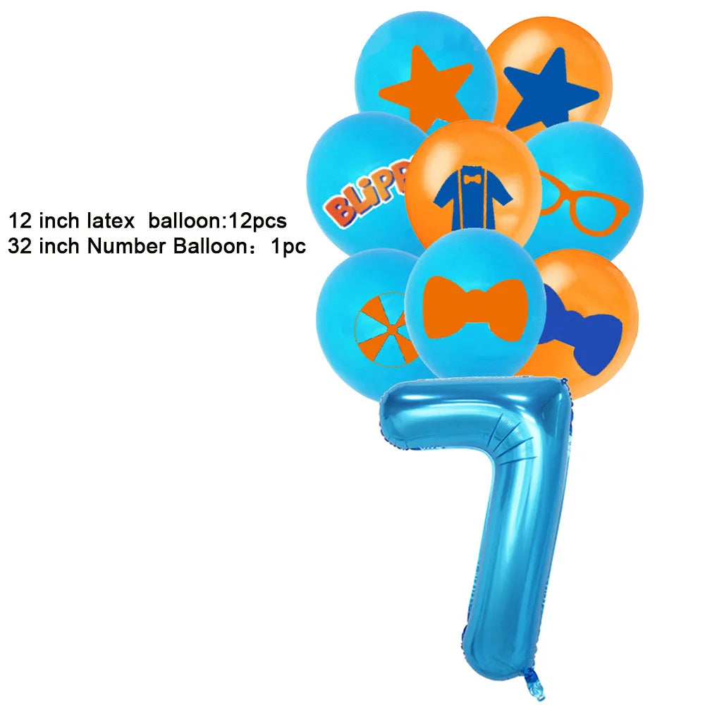 Bli-Ppi-Toy Theme Party Supplies Disposable Set Background Balloon Banner