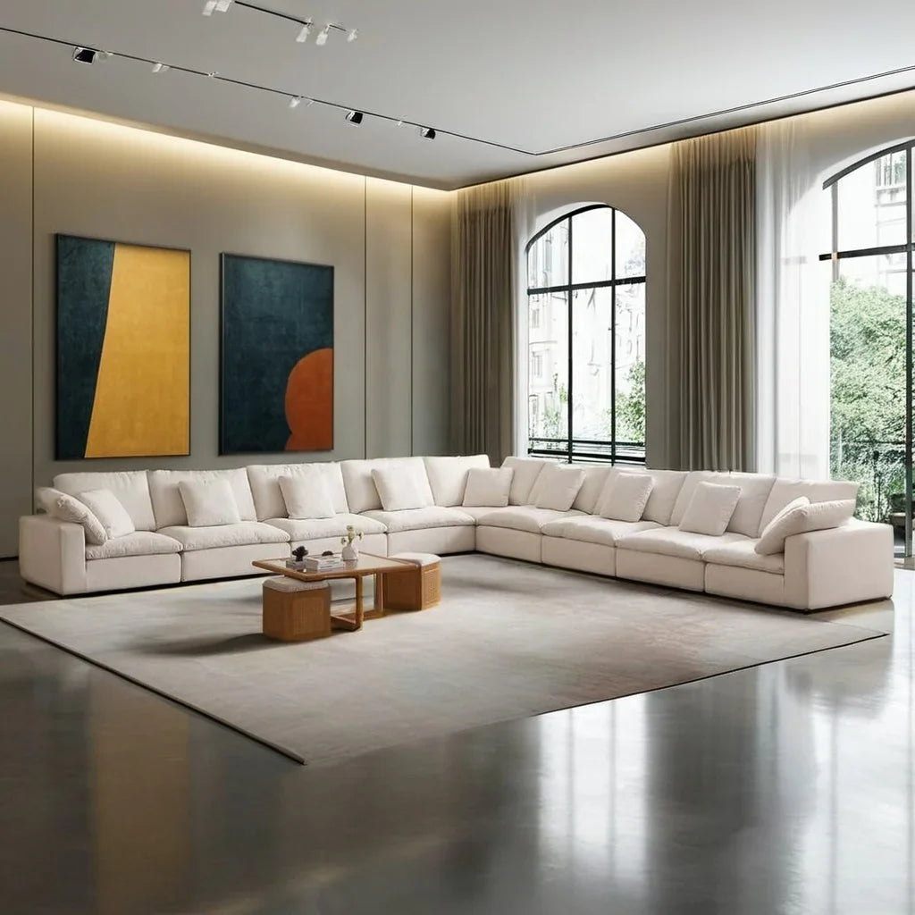 Italian Design Hot Sale Cozy Indoor Sofa Collection Modular Fabric Sofa Cloud Couch Sectional Sofa