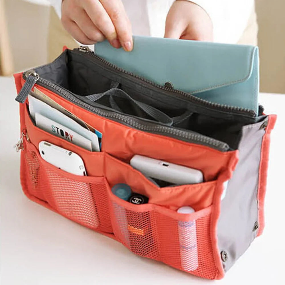 Travel Organizer Insert Bag Canvas Large Liner Lady New Cosmetic Bags Women Tote Home/Car Eco Grocery Makeup Tablet Storage Pack