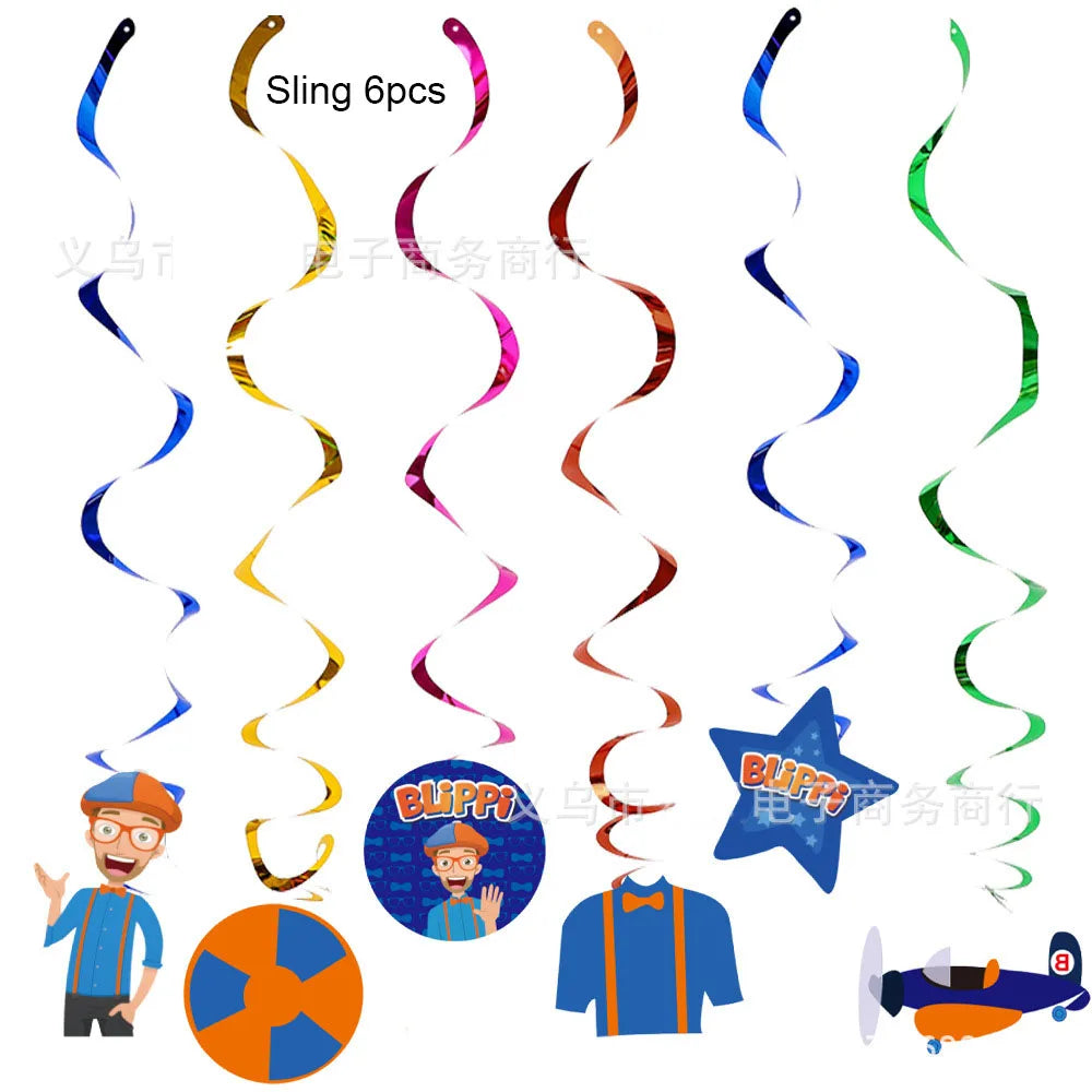 Bli-Ppi-Toy Theme Party Supplies Disposable Set Background Balloon Banner