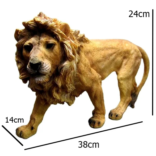 African Lion Sculpture Handmade Resin Lion King Statue Living Room Wild Animal Ornament Craftworks for Home Decor Business Gift