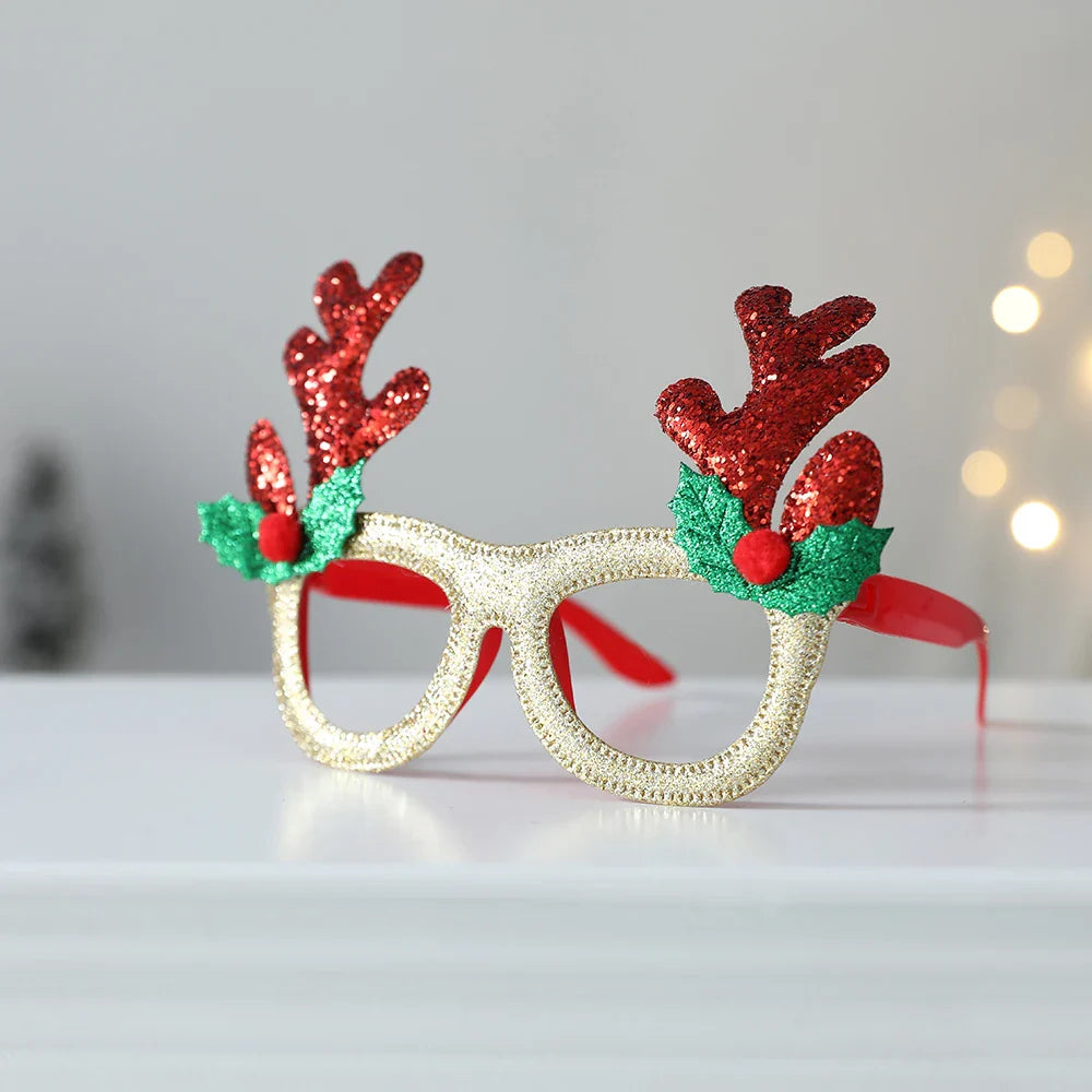 1 Pack Merry Christmas Glasses Santa Claus Snowman Antlers Christmas Tree Christmas Decoration Photo Prop Children New Year Gift
