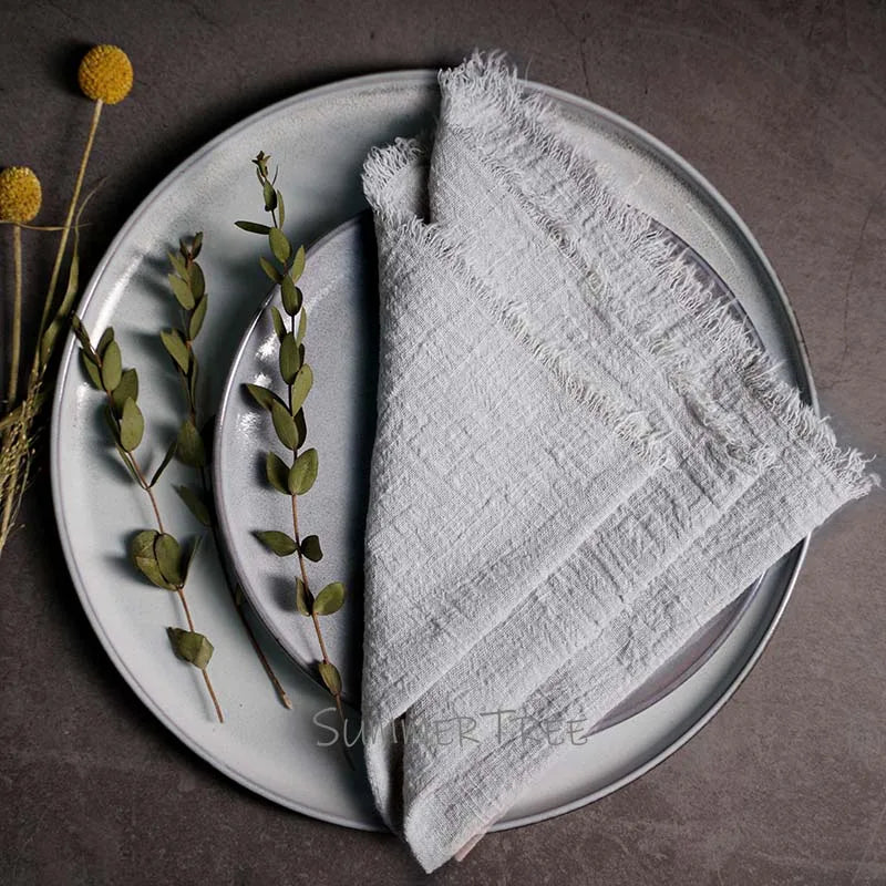 Large Napkins Cotton Gauze 41cm Napkin Muslin Tea Towels Dinner Retro Cheesecloth Wedding Party Rustic Table Decoration 16inch