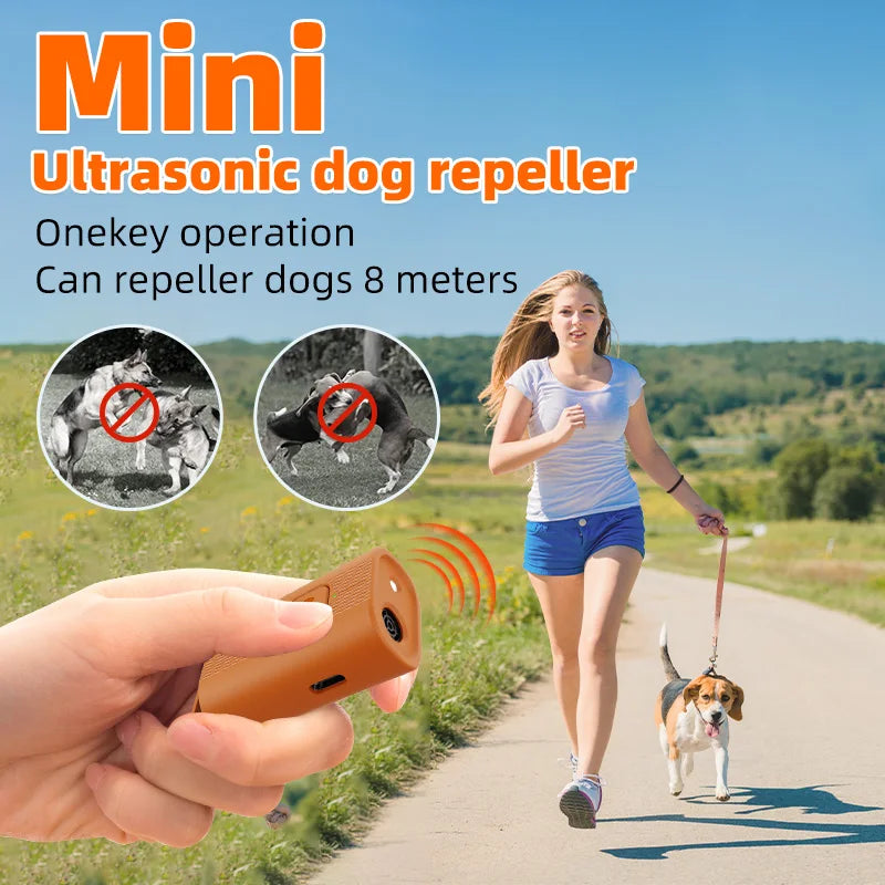 Portable, Rechargeable Dog Training Anti-Barking Device with LED Light (Non-Shock Warning Device)