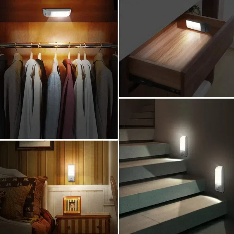 Motion Sensor LED Night Light Rechargeable Cabinet Light Wireless Magnetic Night Light for Bedroom Kitchen Closet Hallway Stairs