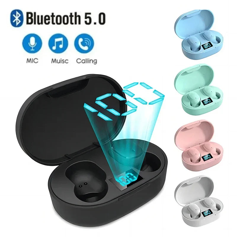 E6S Bluetooth Earphones Gaming Headset Earbuds TWS Blutooth Earphone Wireless Hearing Aids Sports EarBuds HiFi Stereo Headphones