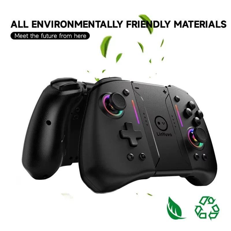 LinYuvo Wireless Gamepads Meteor Light for Switch/OLED Support Wake up, Gyro Axis, Turbo, Dual Vibration