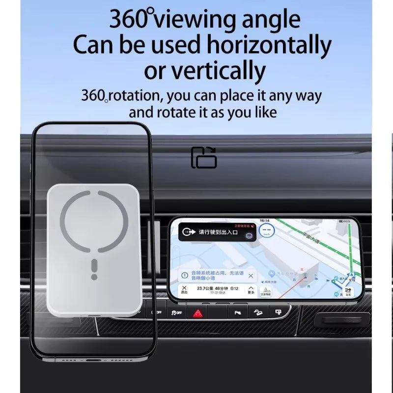 100W Magnetic Wireless Car Charger, Air Outlet Phone Holder for iPhone, 16 15 14 13 12 Pro Max Fast Wireless Car Charging Station.