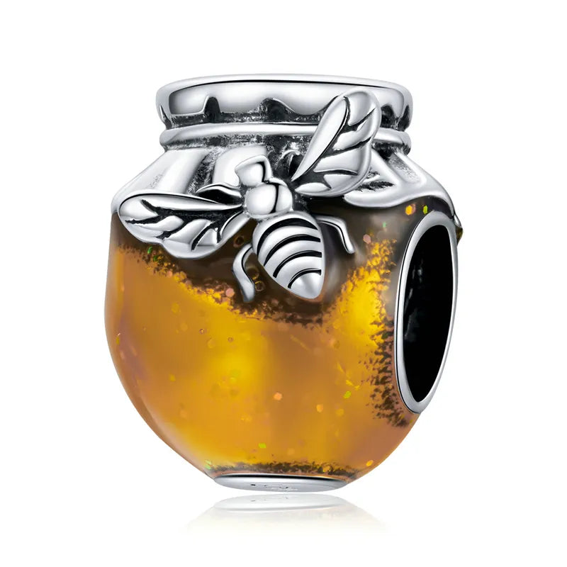 Bamoer 925 Sterling Silver Delicate Bee Series Charm Beads Silver Bumblebee Pendant fit for Silver Bracelet & Bangle DIY Gift