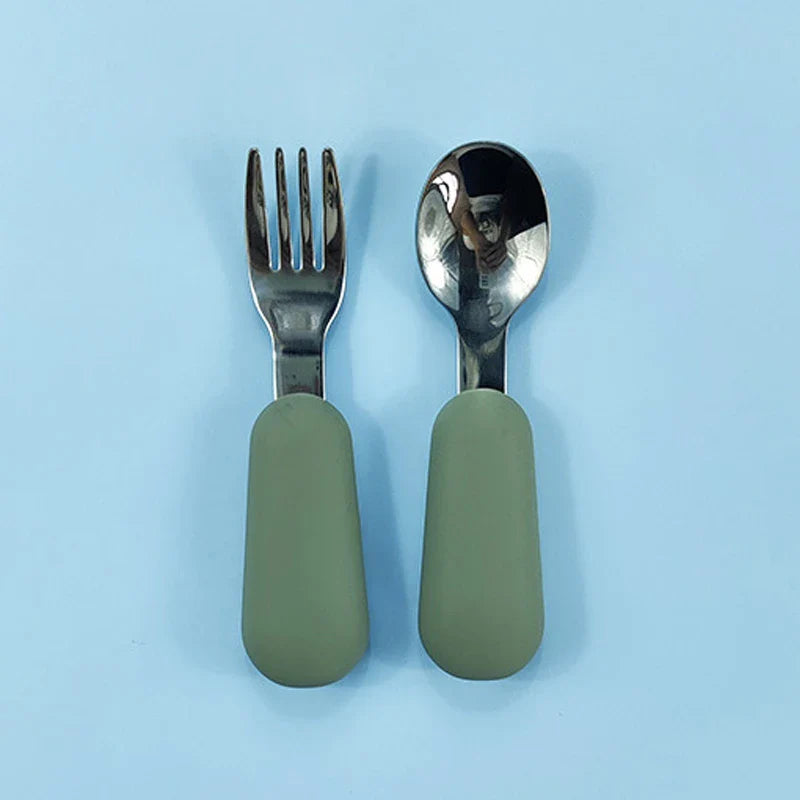 EtherealBe Stainless Steel Baby Utensils Set - Colorful & Safe