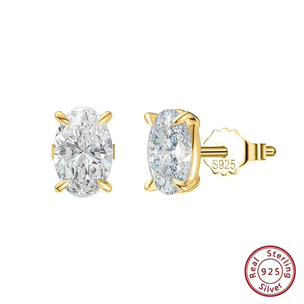 ORSA JEWELS Exquisite 925 Sterling Silver Zircon Earrings for Women Shiny 8A Premium Cubic Zirconia Earrings Party Jewelry LZE03