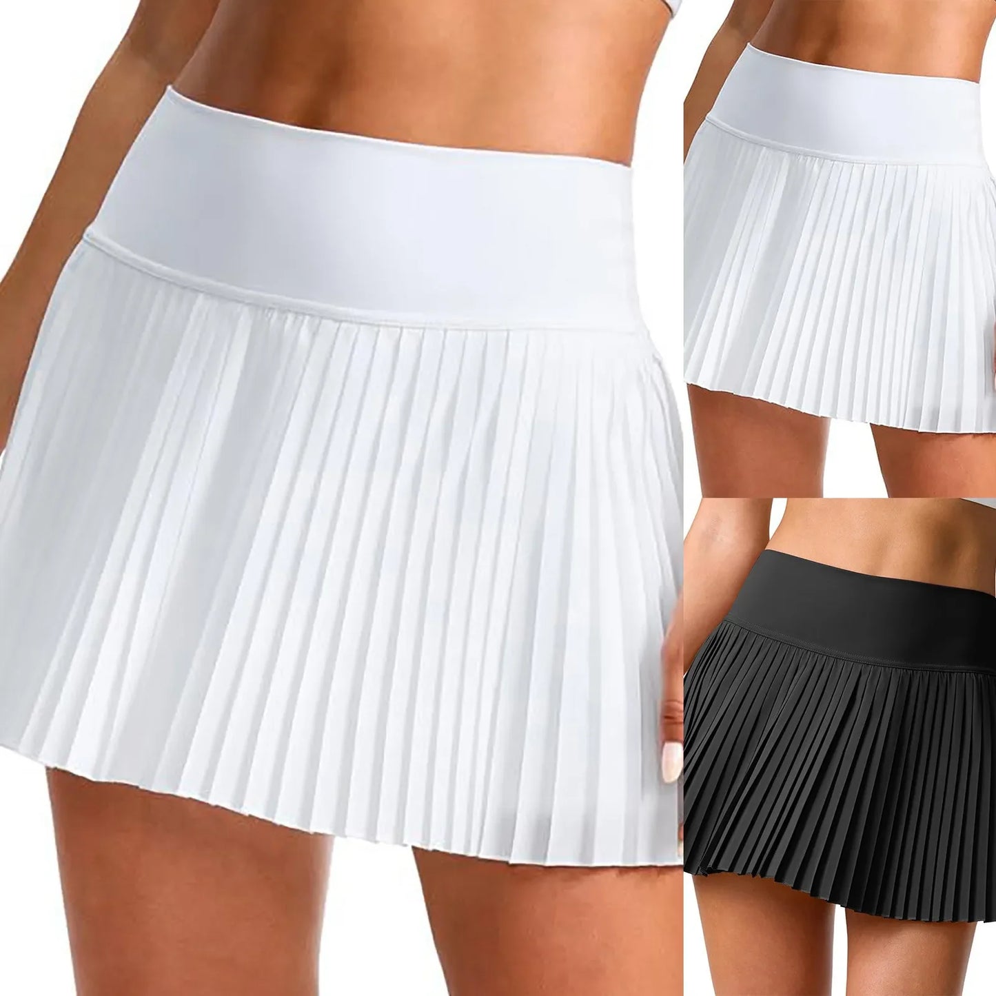 Women'S Pleated Tennis Sport Skirts Summer High Waisted A-Line Short Skirt High Street Office Lady Slim Fit White Pink Skirts