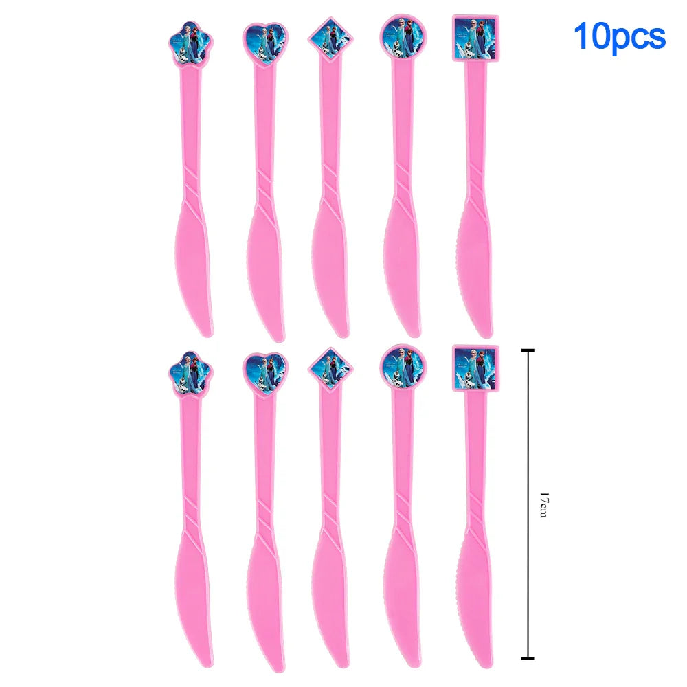 Frozen Anna Elsa Princess Birthday Party Decorations Balloon Disposable Tableware Party Supplies