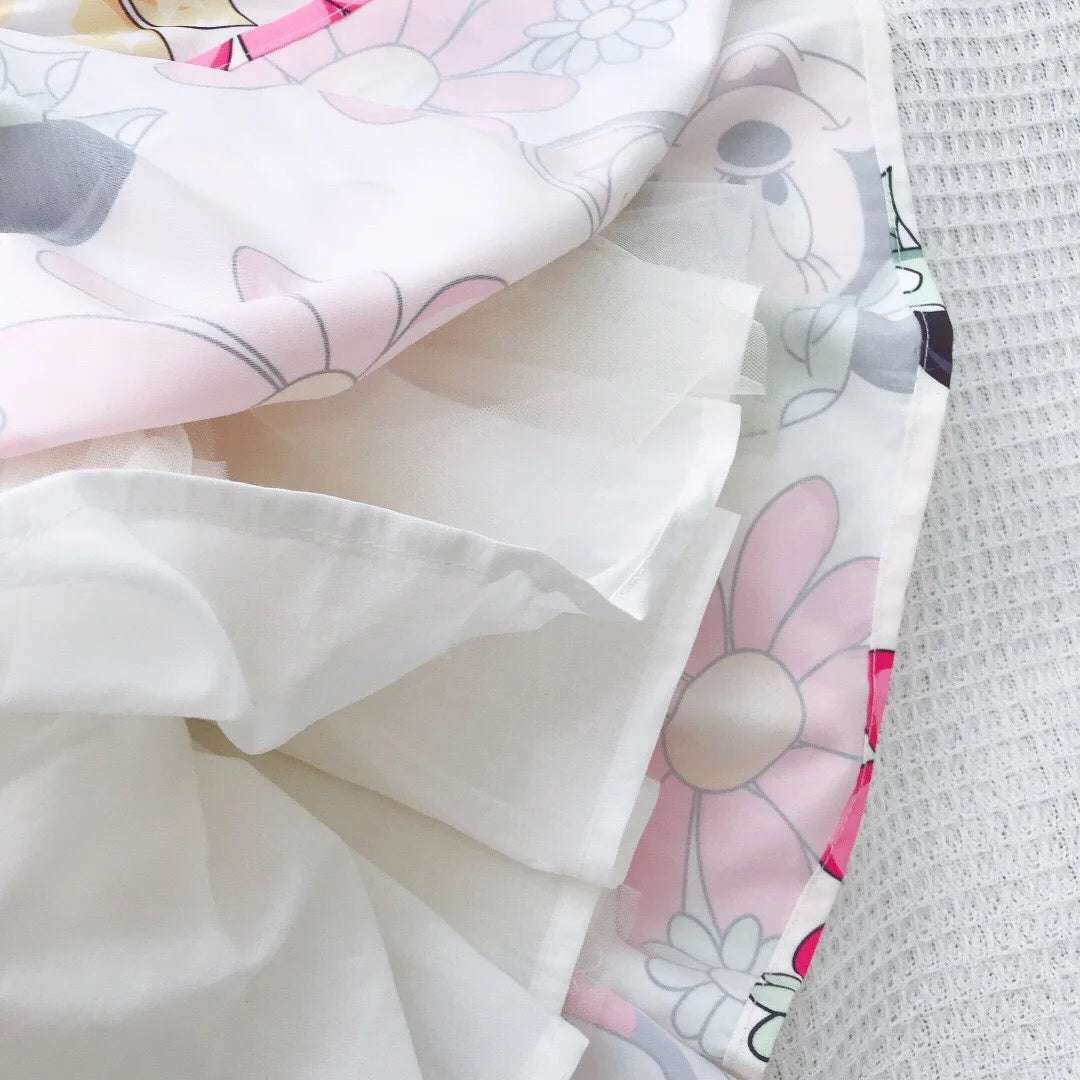 Fashion Girls Mickey Minnie Mouse Dresses Kids Cute Daisy Cartoon Backless Princess Dresses for 1-7 Years Girls Birthday Clothes