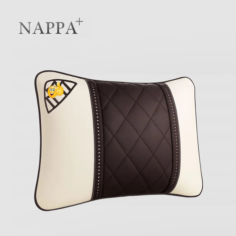 NAPPA Leather Car Seat Rest Cushion Headrest Car Neck Pillows For Mercedes Benz Maybach S-Class Headrest Lumbar Pillow Support S