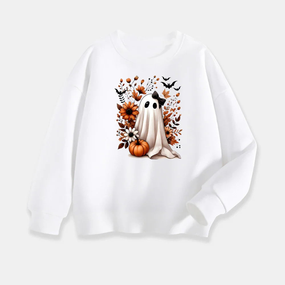 Kids Ghost Halloween Sweatshirt Toddler Cute Halloween Sweater Tee Vintage Ghost Crewnewck Fall Hoody Autumn Clothes