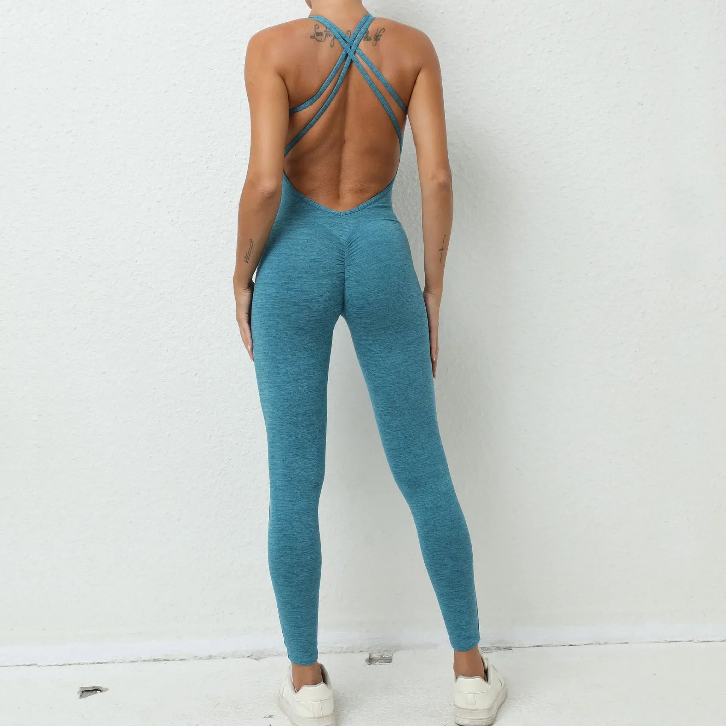 Seamless Yoga Jumpsuits Sports Fitness High Waist Peach Hip-lifting Beauty Back Jumpsuits Workout Clothes Gym Leggings for Women