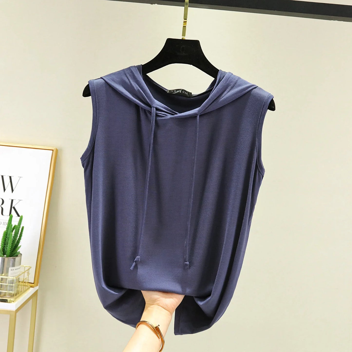 Women's Tank Tops Modal hoodies Tshirt sleeveless Loose Casual Tee Top Summer thin streetwear T-shirt