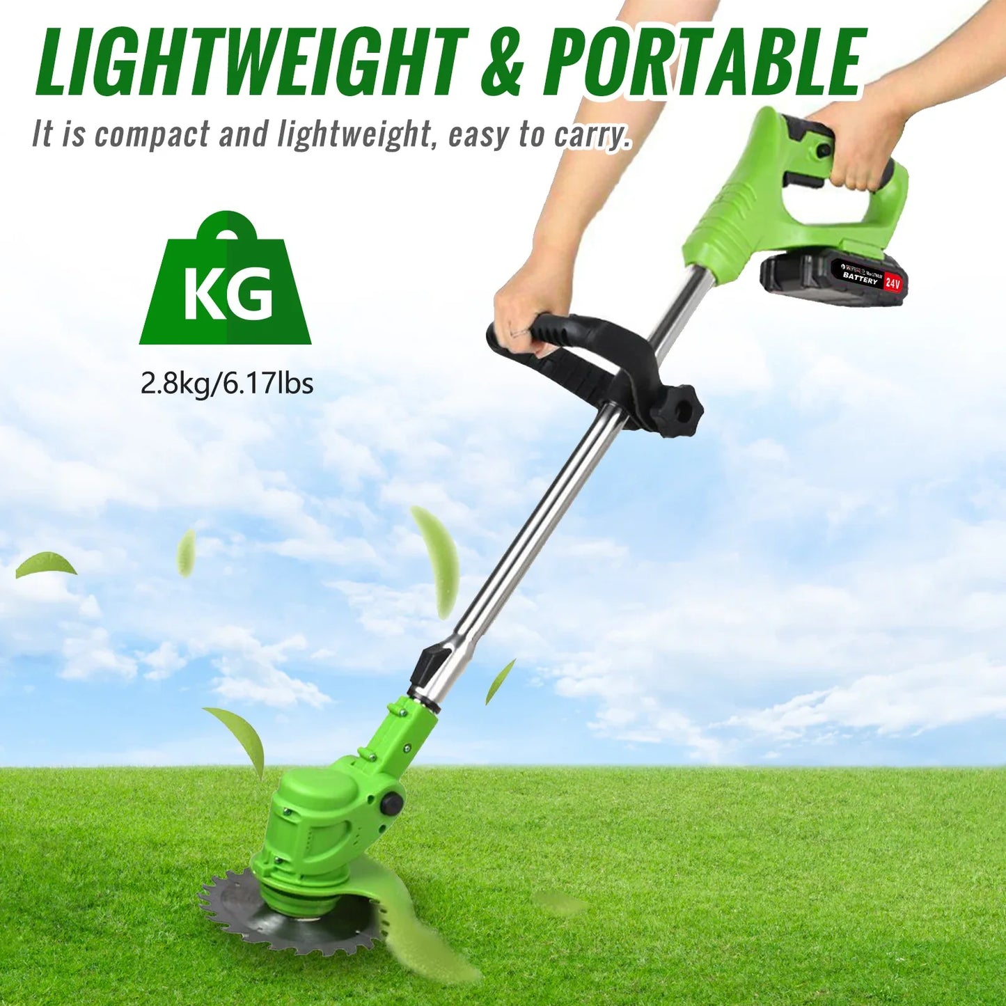 Weed Trimmer Electric Brushless  Fast Charger With 2 batteries