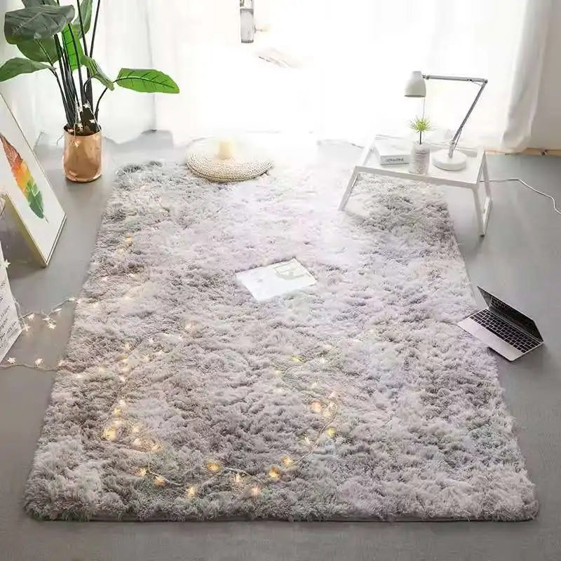 VIKAMA Tie-dyed Fluffy Carpets For Living Room Decor.