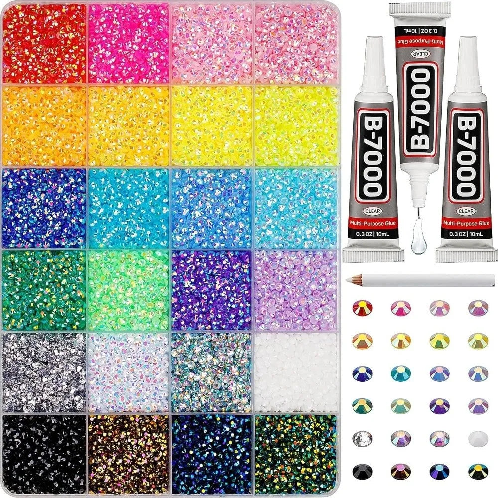 Multicolor Resin Rhinestone Kit Sparkling DIY Decoration Jelly Rhinestones Diamond Art Bedazzling Rhinestones