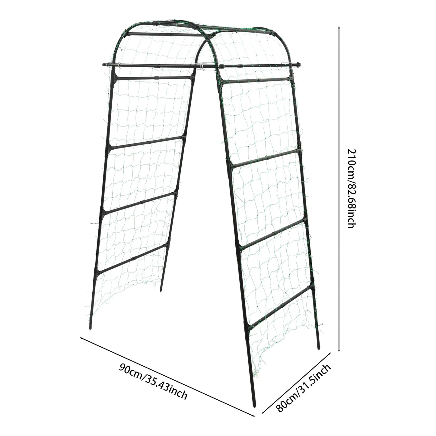 Garden Arch Trellis 82.7in Tall, Climbing Plant Support 35.4x31.5in, Steel Arbor for Cucumber Grape Vine Tomato