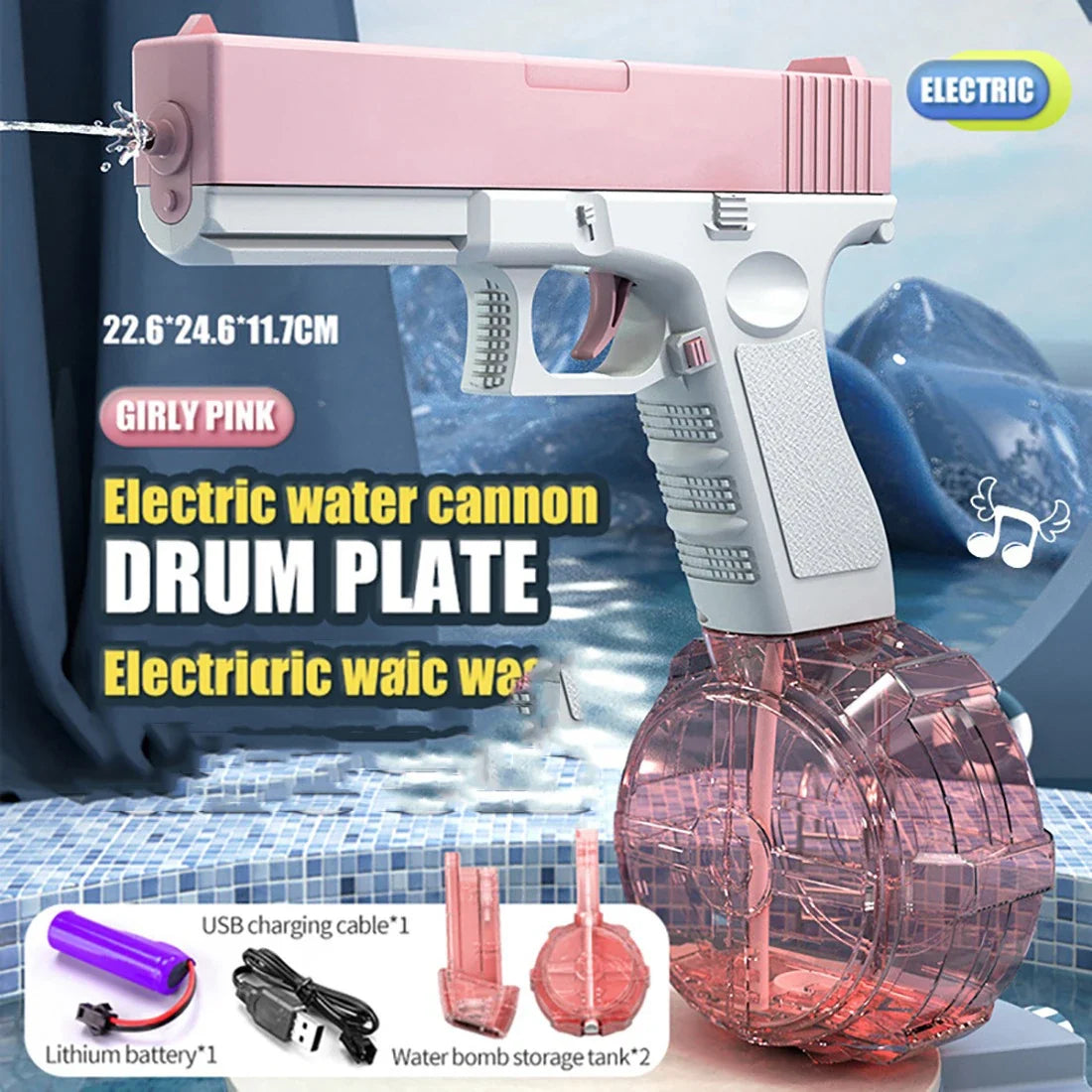 Electric Water Gun Water Spray Toys Bursts Children's High-pressure Strong Charging Energy Water Automatic Children's Toy Guns