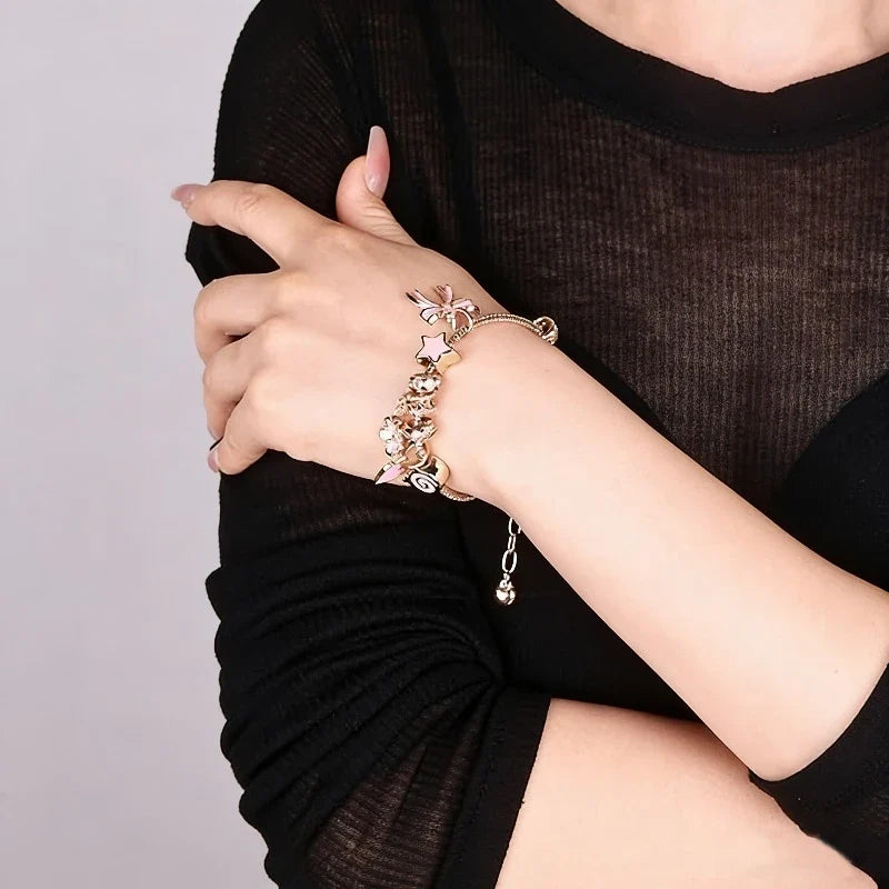Adjustable Heart Shaped Bracelet Women Bow Heart Shaped Fashion