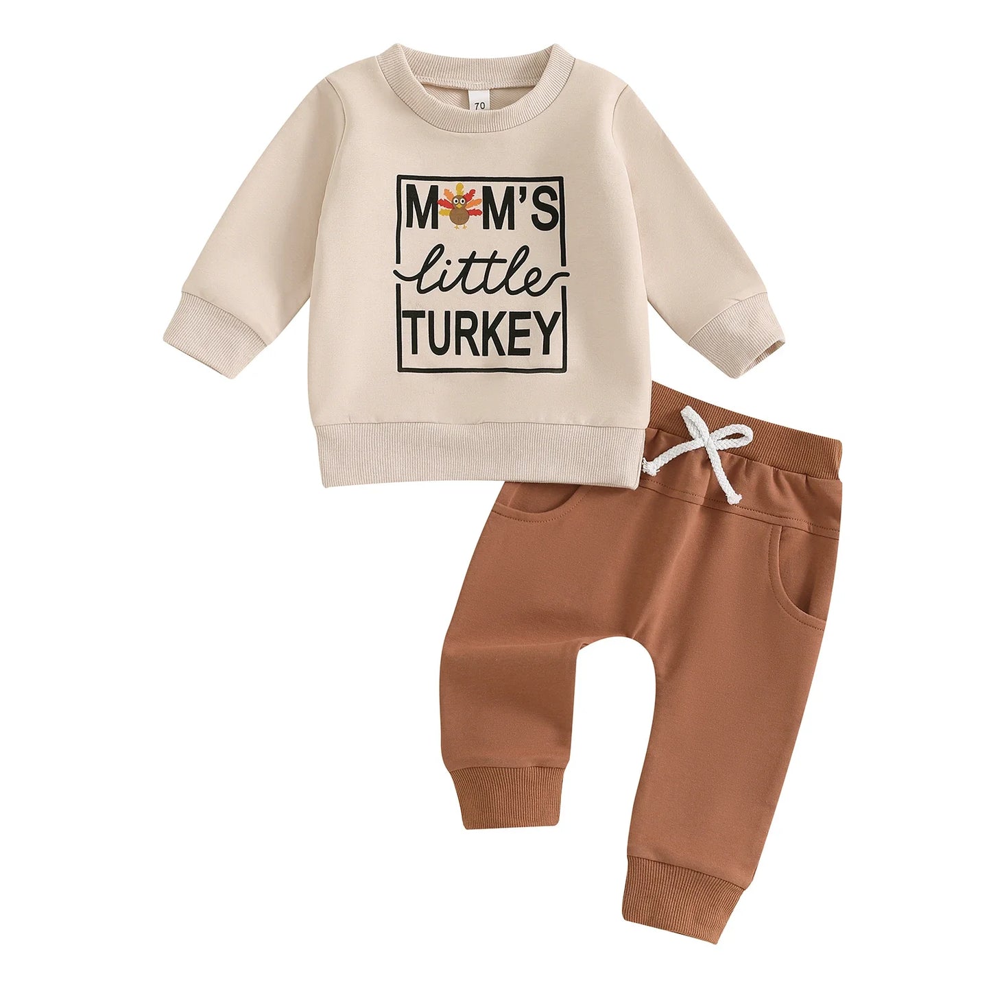 Toddler Boys Thanksgiving Clothes Set boy Girl Long Sleeve Letter Turkey Print Tops Solid Color Pants Clothing Sets