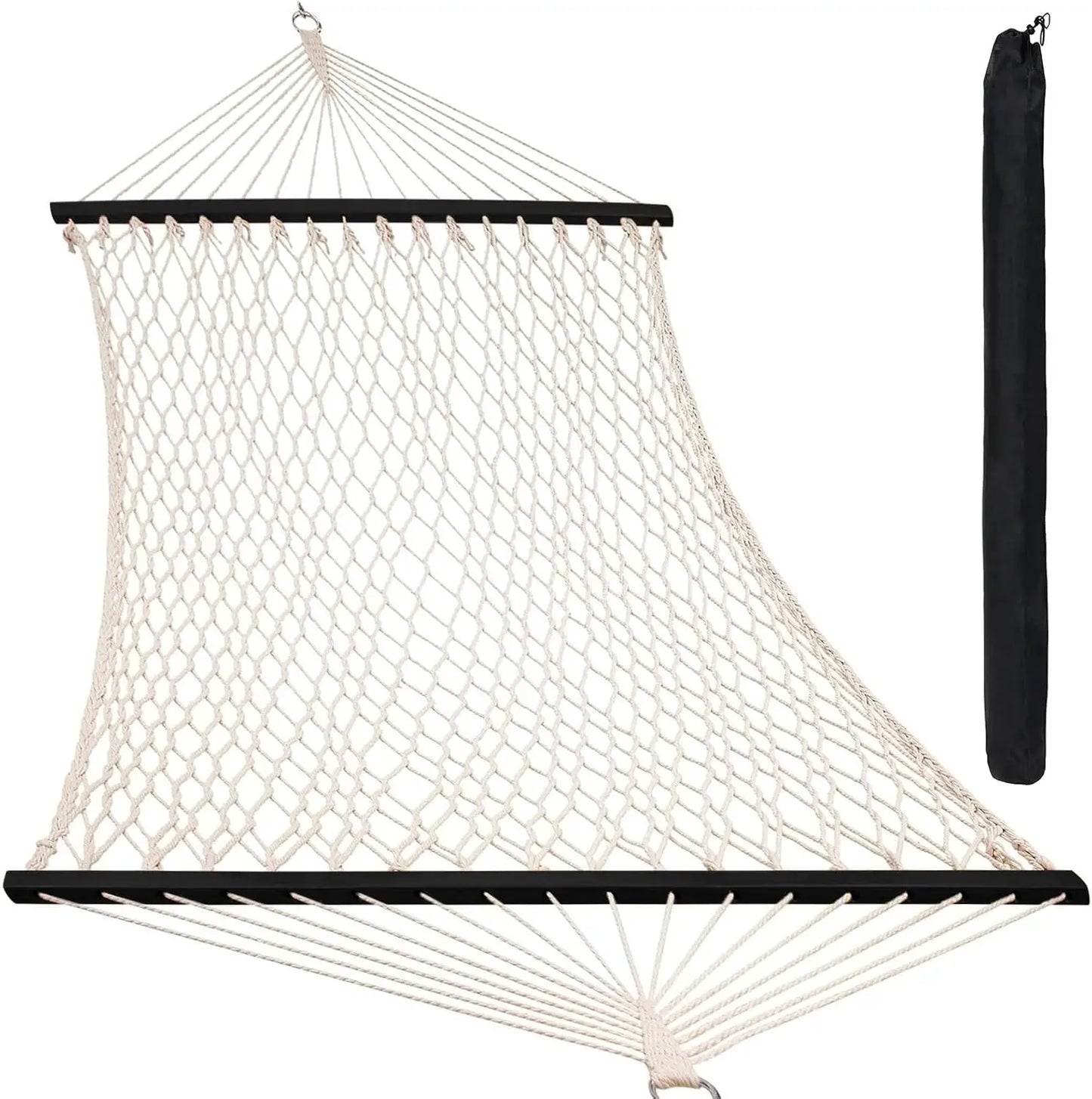 Outdoor Quilted Fabric Hammock with Spreader Bars and Detachable Pillow and Chains,Outdoor Patio Backyard Poolside