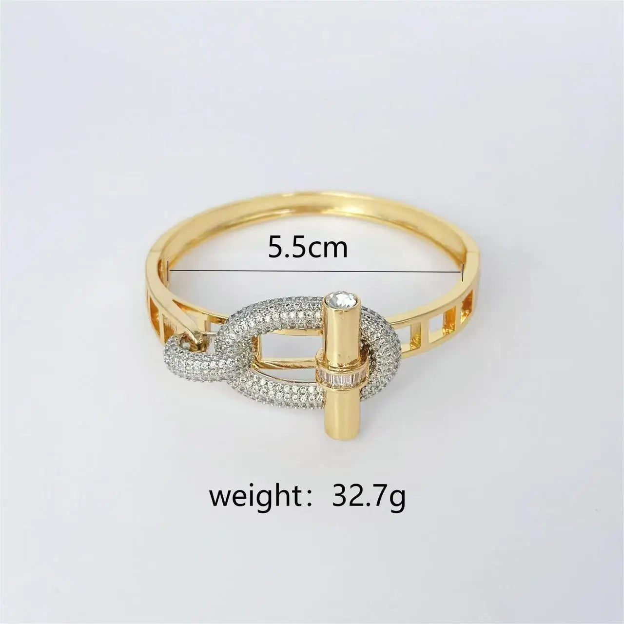 New waterproof cubic zirconia OT buckle women's bracelet exaggerated personality trend jewelry factory wholesale
