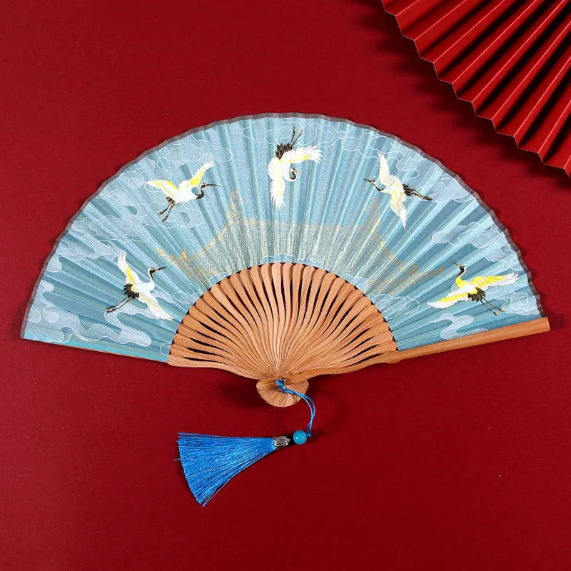 31 Styles Folding Fan Black Japeneses Ladies Silk Hand Fans High Quality Bamboo Crafts Wedding Dance Home Decor Ornament