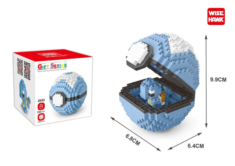 Poke Ball Micro Building Blocks Pikachu Eevee Charmander Psyduck Magikarp Lapras DIY Pokemon Mini Brick Figures Toys For Kids