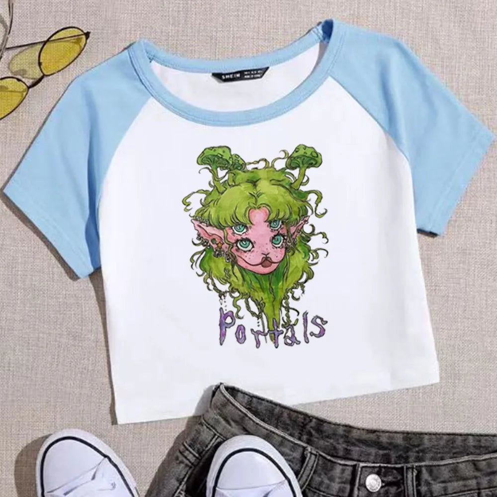 Melanie Martinez Fans Gift Woman's Crop T-Shirt Popular Music Girls Fashion O-Neck Short Sleeves Shirts
