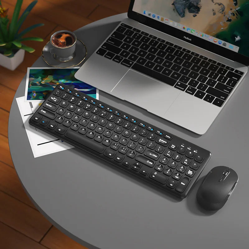 Fashion Keyboard and Mouse Set Wireless PC Gamer Keyboards and Mouse Kit Ultra Thin Office Ergonomic Gaming Keypad Mice Purple
