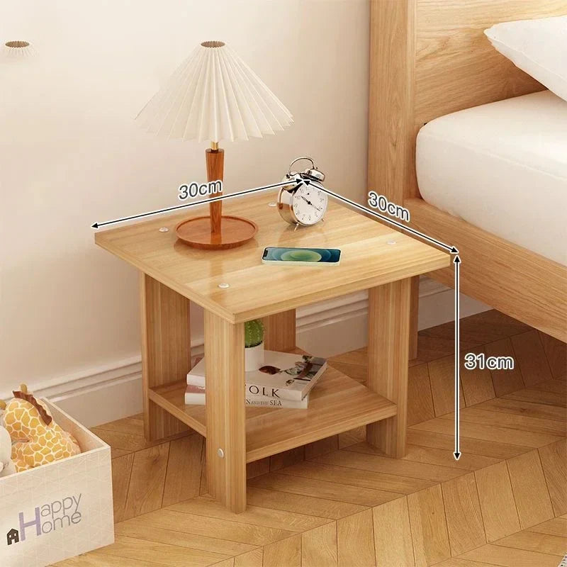 Solid Wood Bedroom Small Side Table Stable Cabinet  Bedside Storage