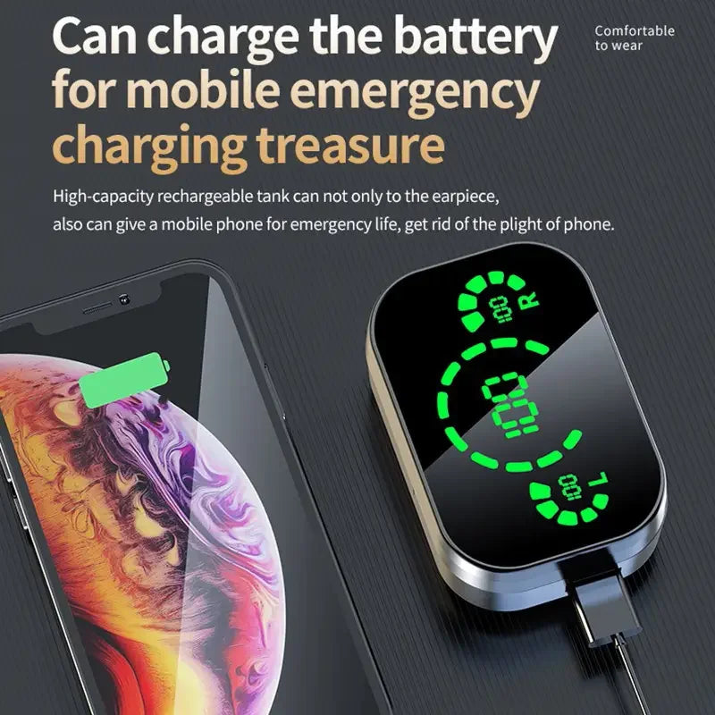 Original YD03 TWS Earphone Flashlight Wireless Headset 9D Noise Reduction 5.2 Bluetooth Headphone LED Display Touch Control Gift