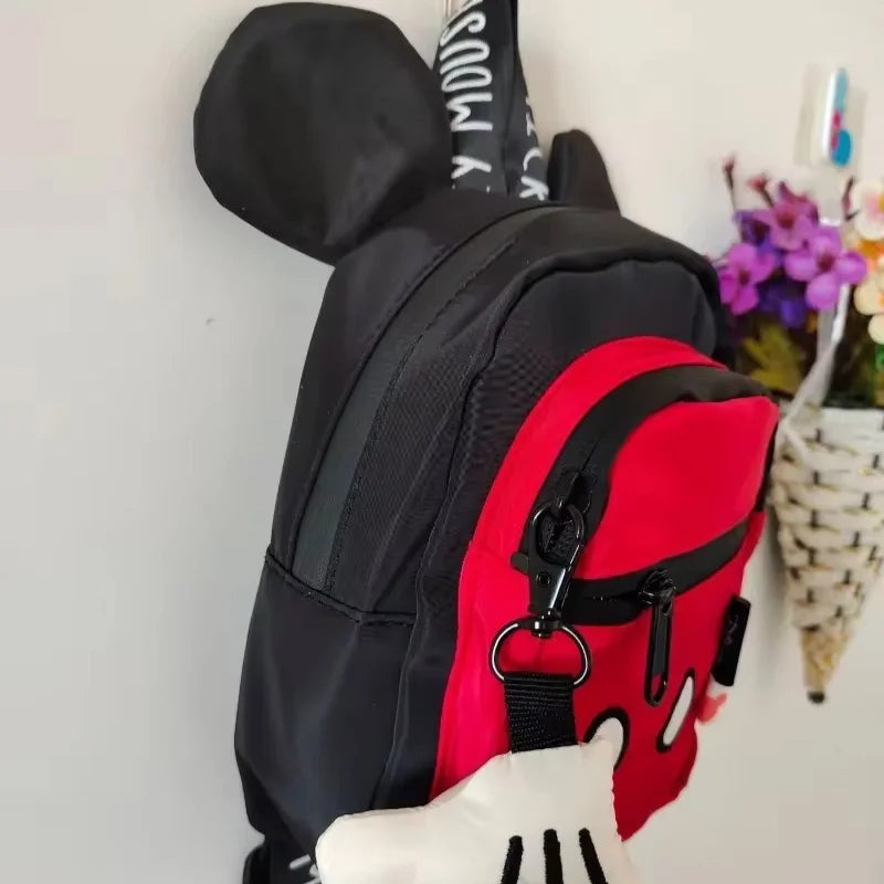 Disney Cartoon Mickey New Children's School Bag Girls Backpack Mickey Mouse Little Hand Pendant Fashion School Bag
